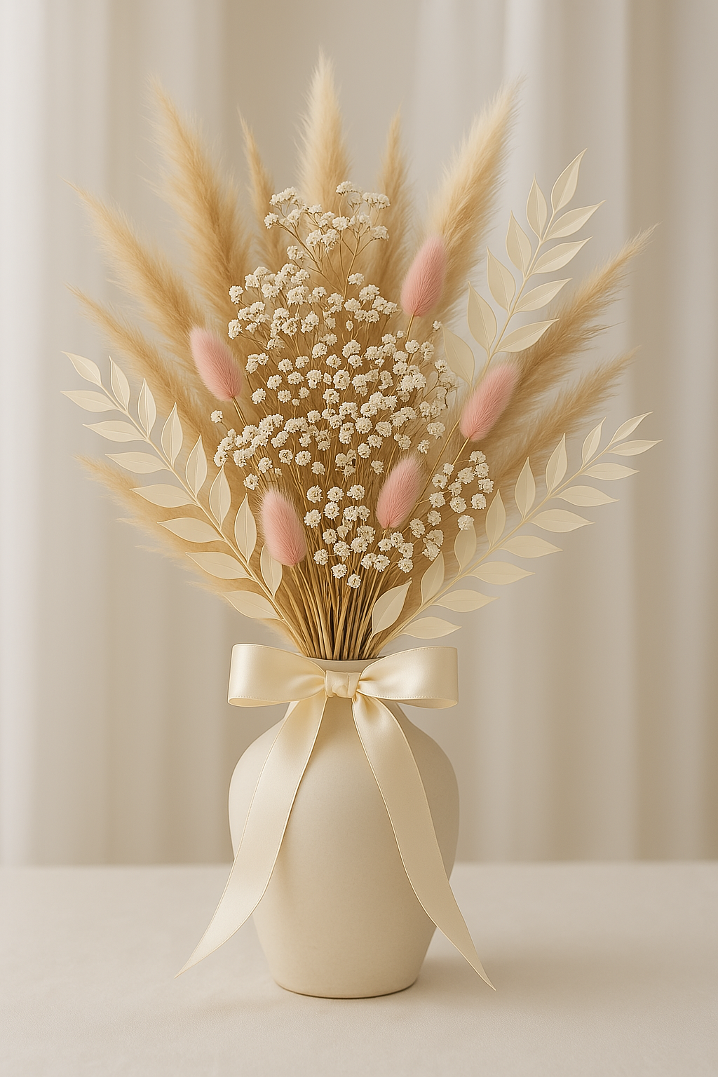 Trockenblumenstrauß „Rosé Dream“ | Romantischer Brautstrauß in Rosé & Natur
