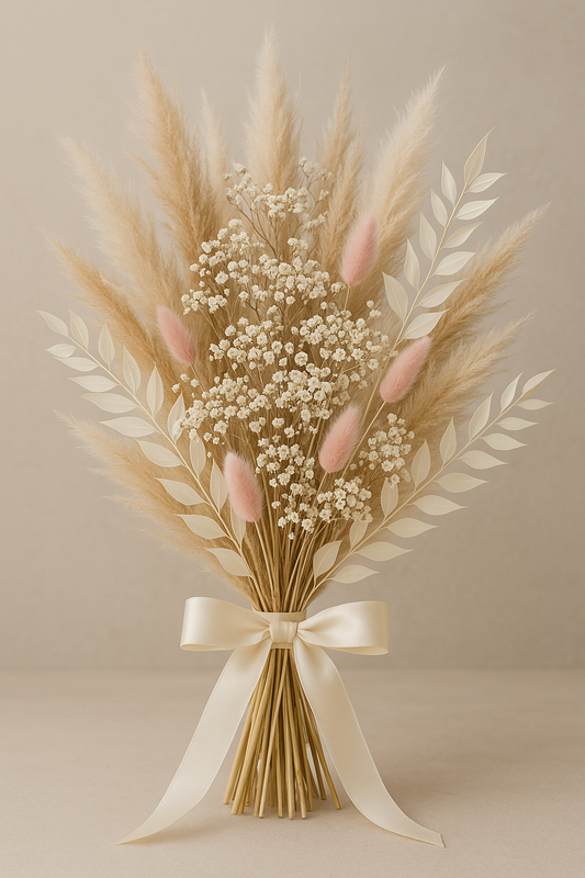 Trockenblumenstrauß „Rosé Dream“ | Romantischer Brautstrauß in Rosé & Natur