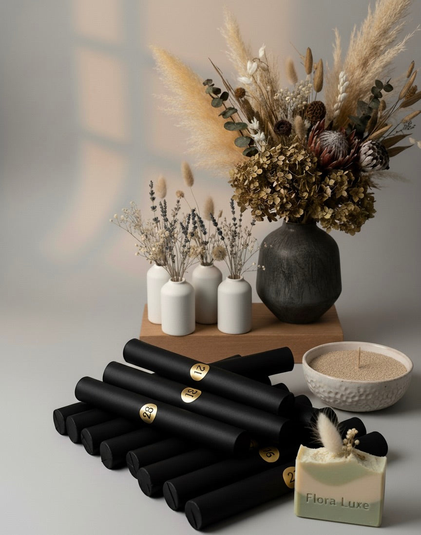 Premium Adventskalender – Deko & Trockenblumen, handgefertigt