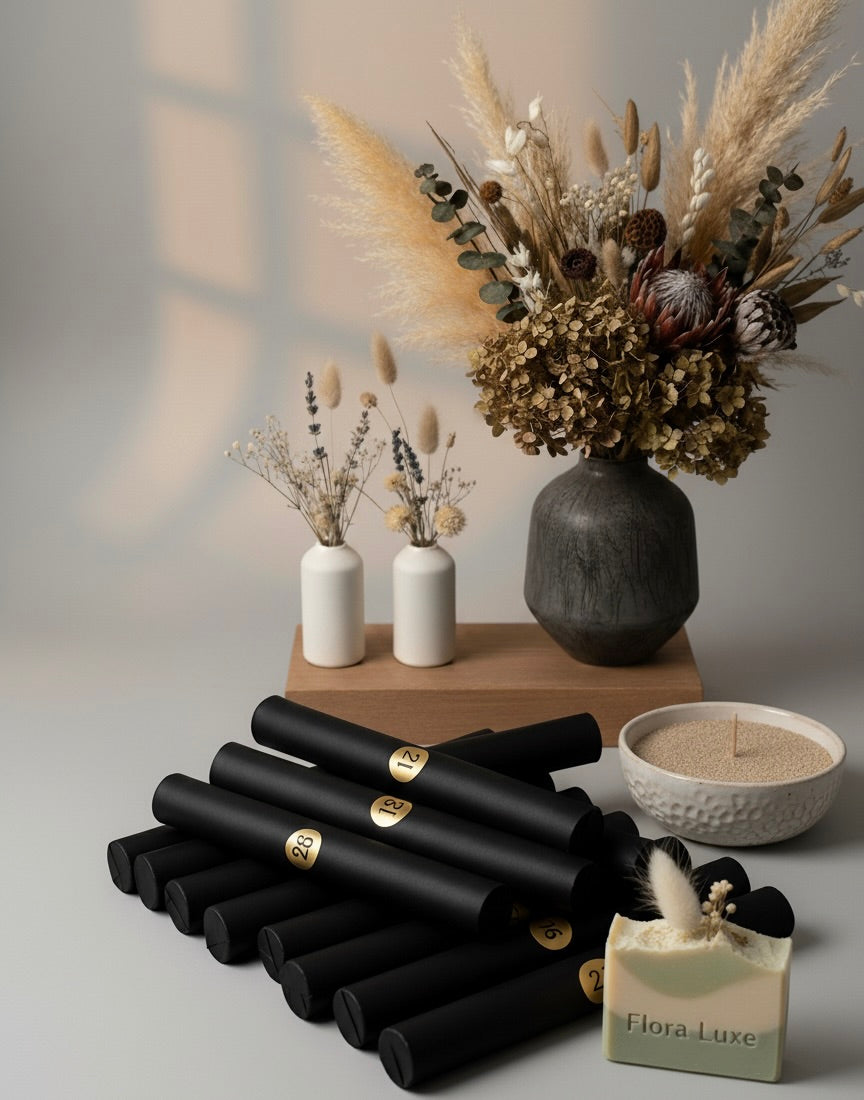 Premium Adventskalender – Deko & Trockenblumen, handgefertigt